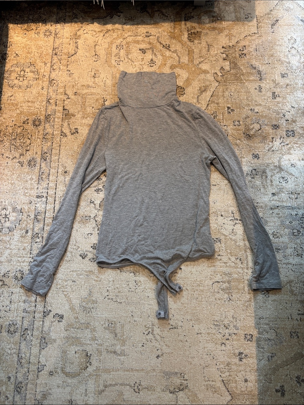 Missguided Gray Turtleneck Long-Sleeve Bodysuit